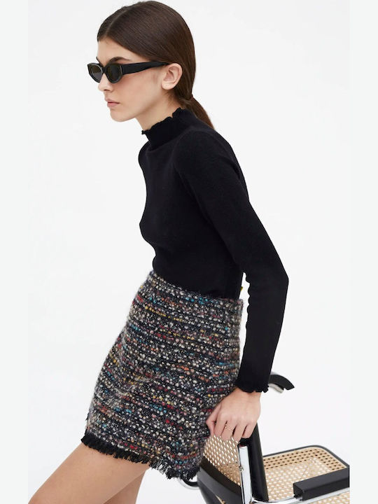 Hoch tailliert Mini Rock Multicolor