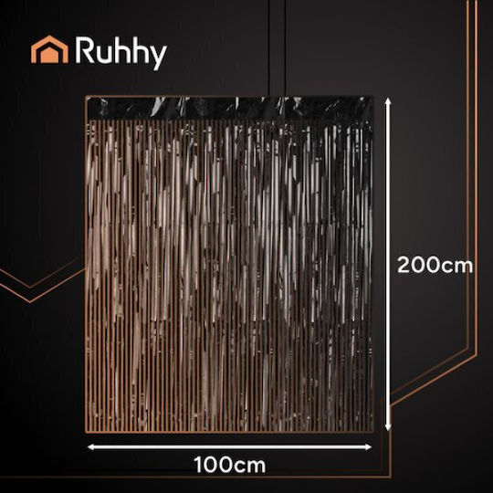 Ruhhy Decorative Curtain 2x1m Black 26172 18454-0