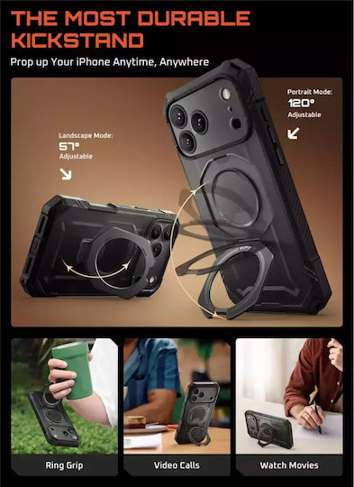 Supcase Ub Grip Pro Mag Back Cover Tempered Glass / Silicon / Plastic Negru (iPhone 17 Pro Max)