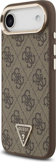 Guess 4g Strass Triangle Logo Umschlag Rückseite Synthetisches Leder / Leder Gold (iPhone Air)