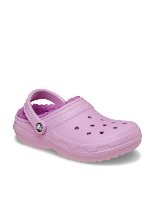 Crocs Classic Lined Woman Clogs with Fur Purple