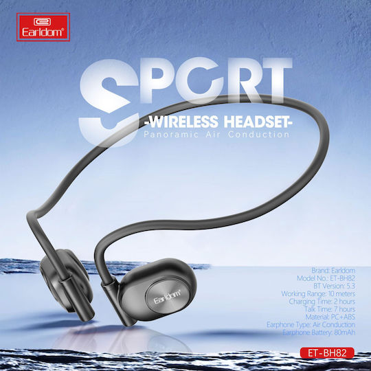 Earldom ET-BH82 Отворено ухо Bluetooth хендсфри Слушалки Черен