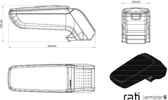 Rati Armster Конзола за подлакътник на кола Съвместим с Fiat Doblo Opel Комбо Черен цвят