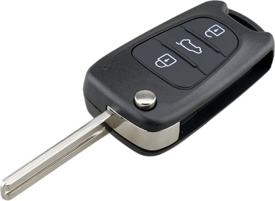 Foldable Car Key Shell with Blade with 3 Buttons for Hyundai