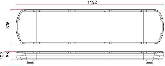 Mars Tech Φάρος Αυτοκινήτου LED 12 / 24V Αδιάβροχος με Πορτοκαλί Φωτισμό