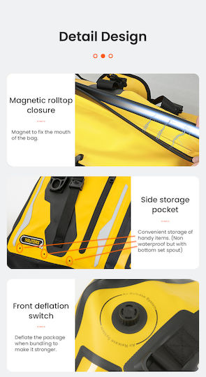 Loboo Waterproof Motorcycle Tail Bag 90lt Black