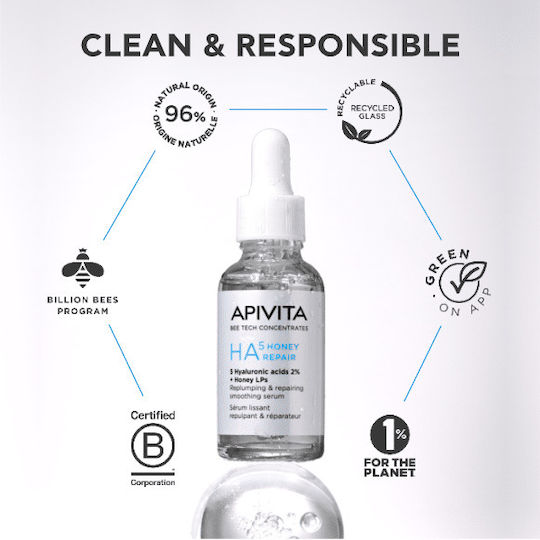 Apivita Ha5 Honey Repair Anti-aging Serum Face with Hyaluronic Acid 30ml