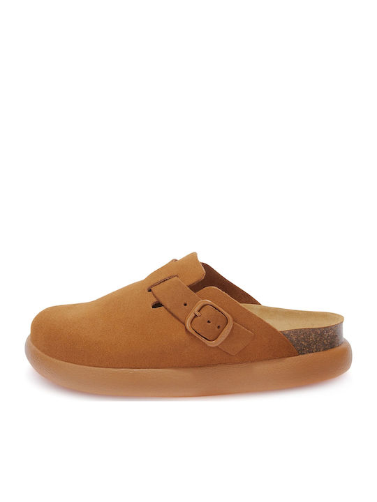 Fae Anatomic Leather Women's Slippers Brown