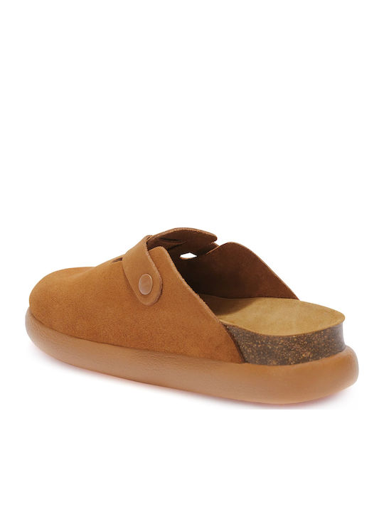 Fae Anatomic Leather Women's Slippers Brown