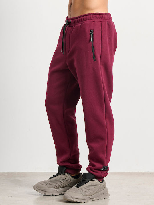 Sweatpants with Elastic Burgundy