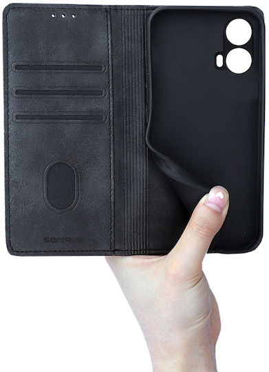 Vintage Magnet Wallet Sonique Motorola Moto G34 5g Black Mobile Phone Case
