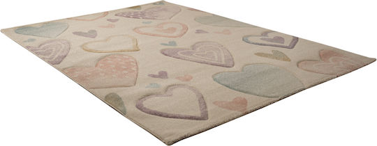 Tzikas Carpets 76765-260 Kids Rug Hearts Beige 160x230cm