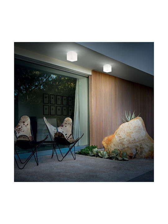Ideal Lux Luna PL1 Medium Outdoor Ceiling Flush Mount E27 in White Color 213194