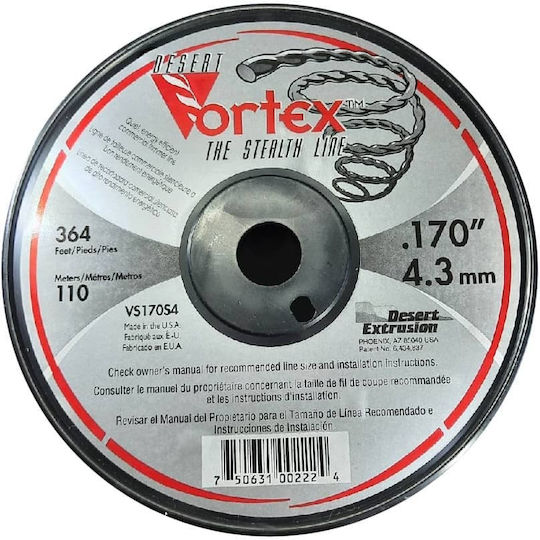Vortex 204-411 Μεσινέζα Στριφτή Μήκους 110m και Πάχους 4.3mm