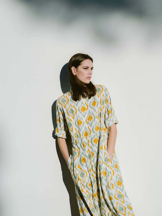 Sommer Maxi Hemdkleid Grün