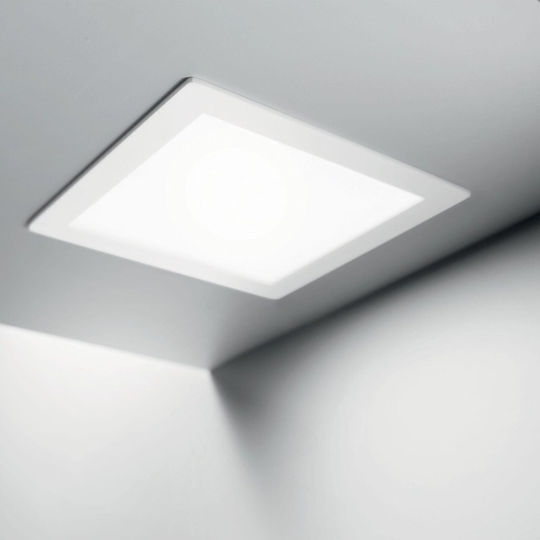 Ideal Lux Platz Vertieft LED Panel 30W mit Warmes Weiß Licht 3000K