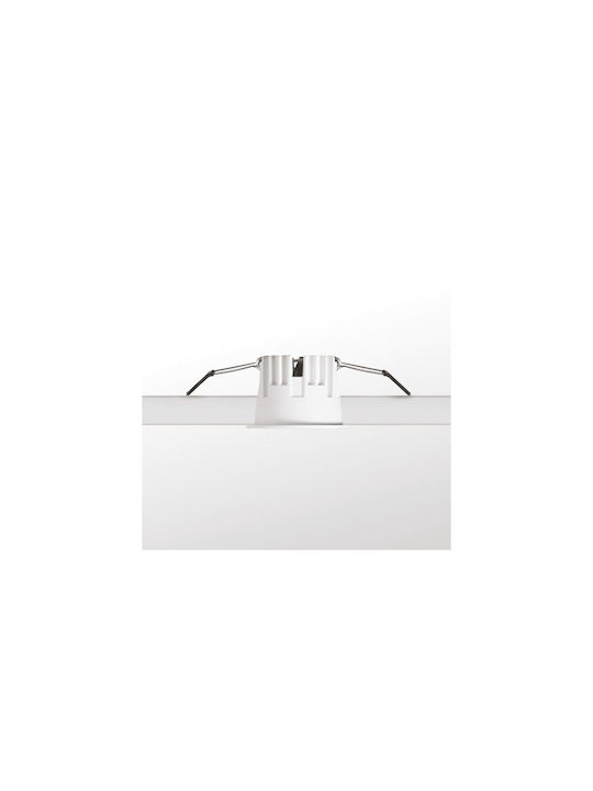 Ideal Lux Στρογγυλό Μεταλλικό Χωνευτό Σποτ με Ενσωματωμένο LED και Φυσικό Λευκό Φως Λευκό 8.5x8.5εκ. 1τμχ