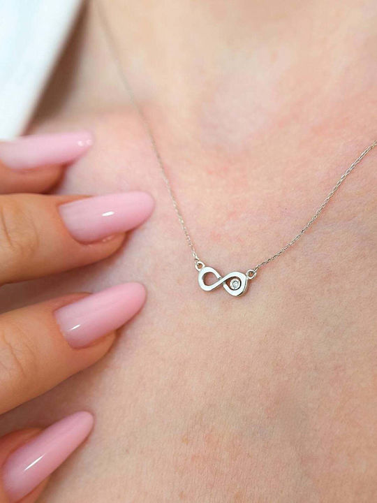 Sorelly Necklace Infinity from White gold 14K with Diamond