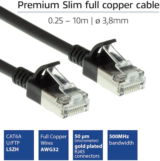 Act U/FTP (STP) Cat.6a (Gigabit) Καλώδιο Δικτύου Ethernet 2m Μαύρο