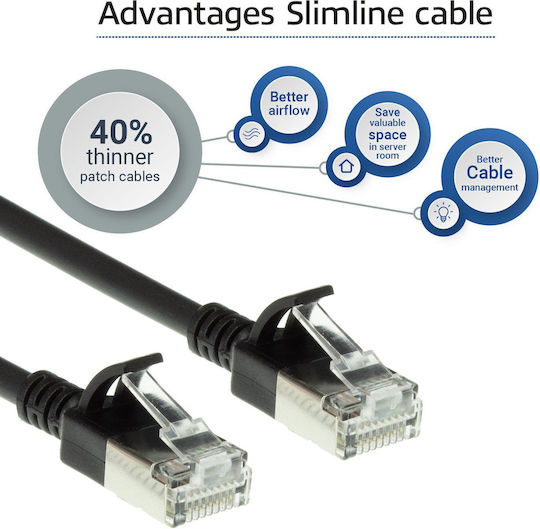 Act U/FTP (STP) Cat.6a (Gigabit) Καλώδιο Δικτύου Ethernet 2m Μαύρο