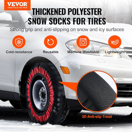 Vevor XL Anti-Slip Snow Covers for Passenger Car 2 Pieces