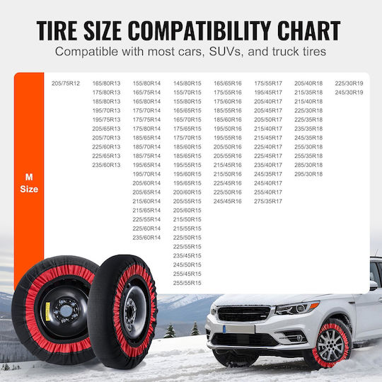 Vevor XL Anti-Slip Snow Covers for Passenger Car 2 Pieces