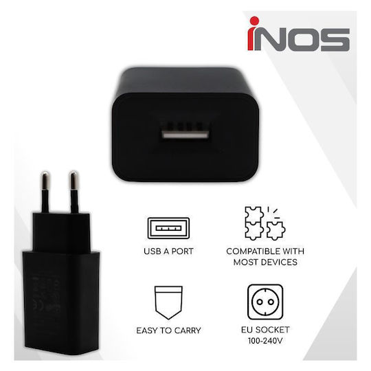 iNOS Φορτιστής Χωρίς Καλώδιο με Θύρα USB-A 5W Μαύρος