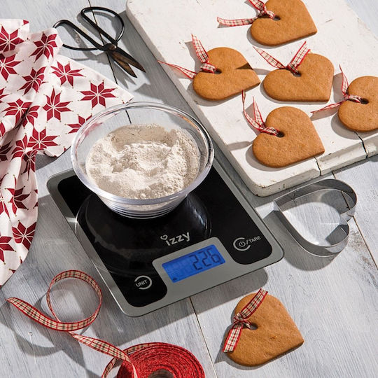 Izzy IZ-7004 Digital Kitchen Scale up to 10kg Black Mirror