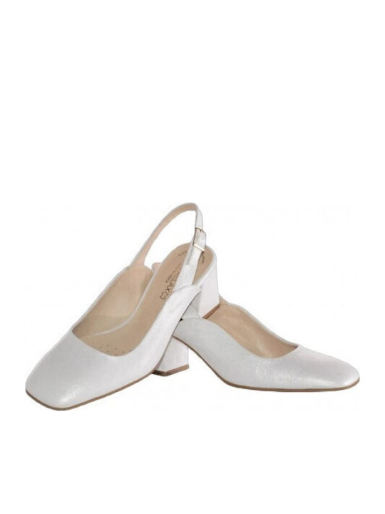 Pantofi cu toc Albe