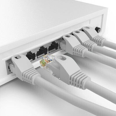 Powertech U/UTP Kat.6 Ethernet Netzwerkkabel 0,5m Grau