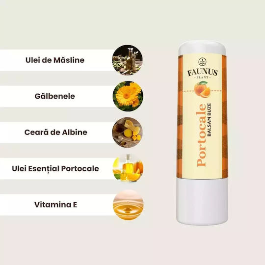 Balsam De Buze Portocale Protejează Hidratează Înmoaie Buzele În Mod Natural Faunus Plant 5ml