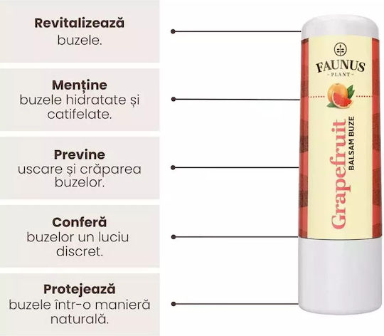Grapefruit Lip Balm Protects Moisturizes Softens Lips Faunus Plant 5ml