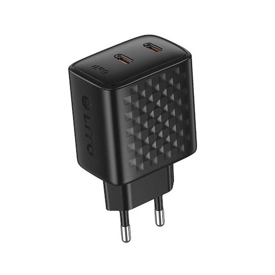 Lito Charger Without Cable GaN with 2 USB-C Ports 45W Power Delivery Blacks (LC22)