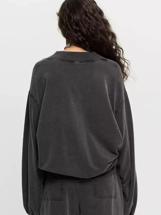Women's Sweater Cotton with V Neckline Black, Grey