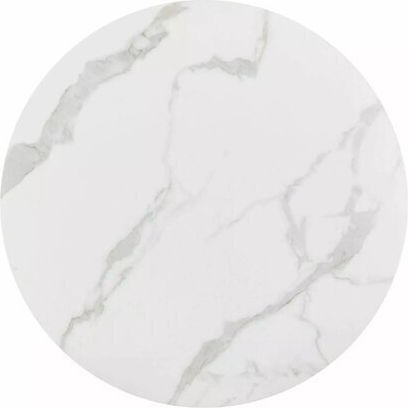 Detroit 256 Στρογγυλό Τραπεζαρίας Λευκό, Μαύρο 76x76εκ.
