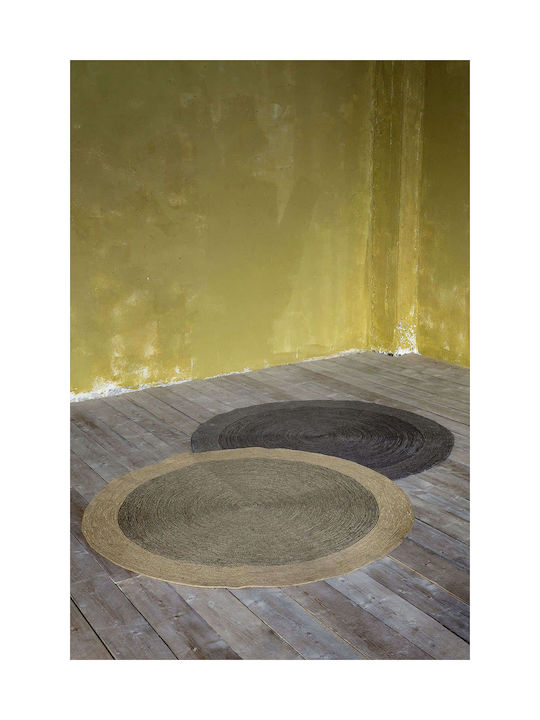 Nima Bergren Teppich Rund Sommer aus Jute Beige