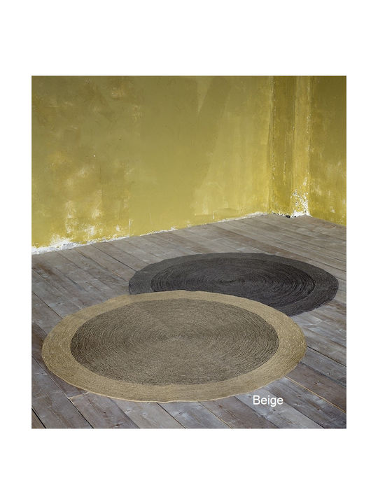 Nima Bergren Teppich Rund Sommer aus Jute Beige