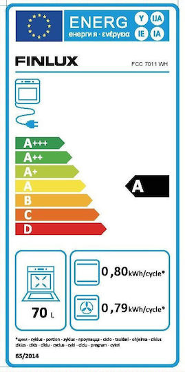 Finlux Κουζίνα 70lt με Κεραμικές Εστίες Π60εκ. Λευκή