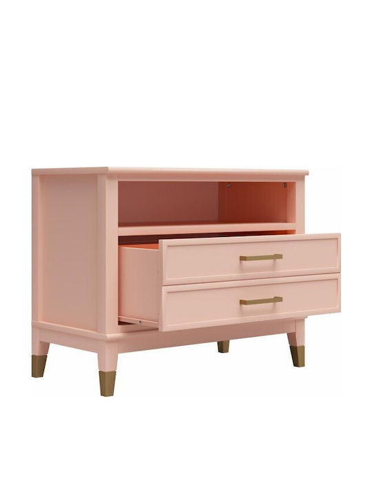 Desk Belromu 107 Wooden Rose with Metal Legs 76x40x61cm