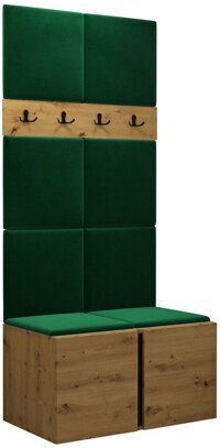 Hartford 267 Eingangsmöbel mit Spiegel & Garderobe Artisan Oak 84x46x186cm