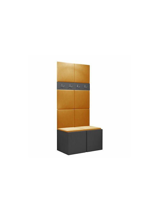 Hartford 267 Entry Furniture with Mirror & Hanger Graphite 84x46x186cm