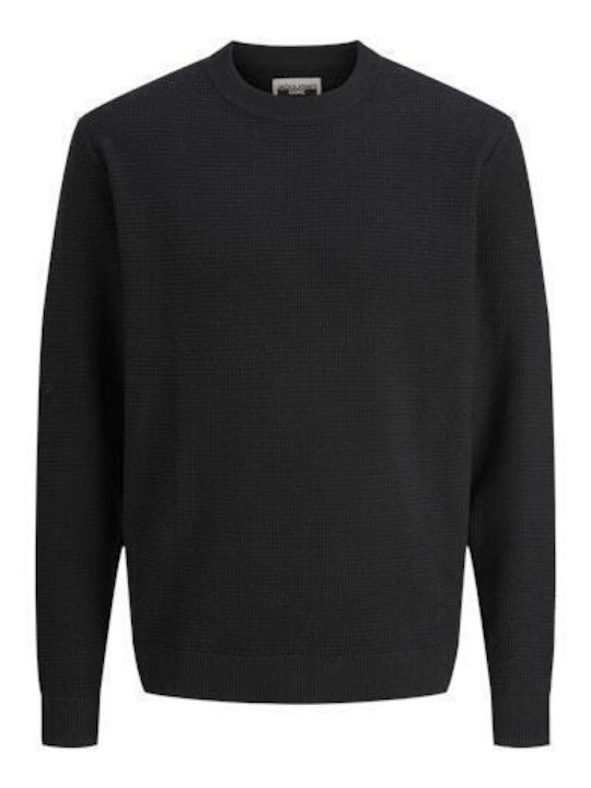 Crew Neck Langarm-Pullover Black