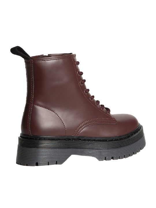 Stiefeletten Damen Burgundisch