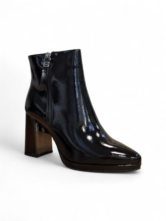 Stiefeletten Damen aus Lackleder Schwarz