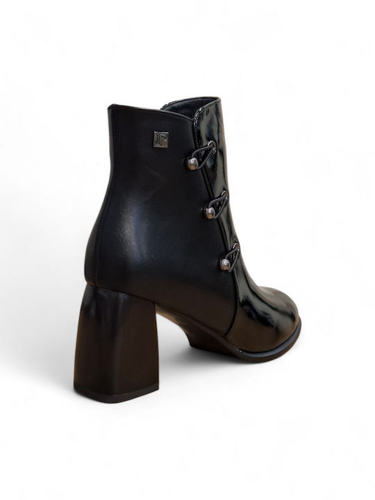 Stiefeletten Damen aus Lackleder Schwarz