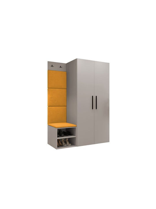 Hartford 523 Eingangsmöbel mit Spiegel & Garderobe 122x50x191cm
