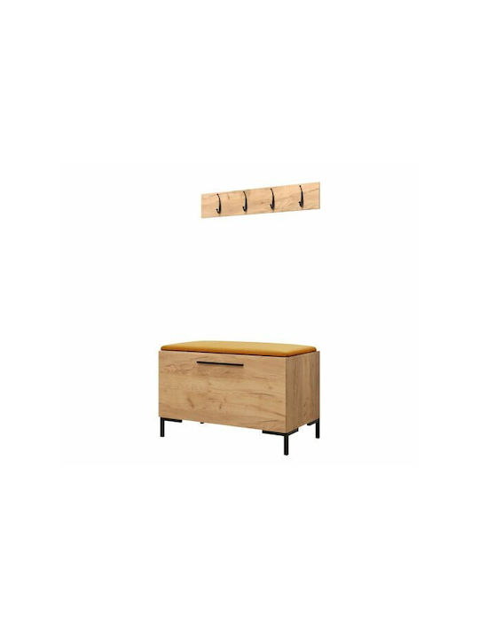 Tivsoa 108 Entry Furniture with Mirror & Hanger Craft Oak 84x44x52cm