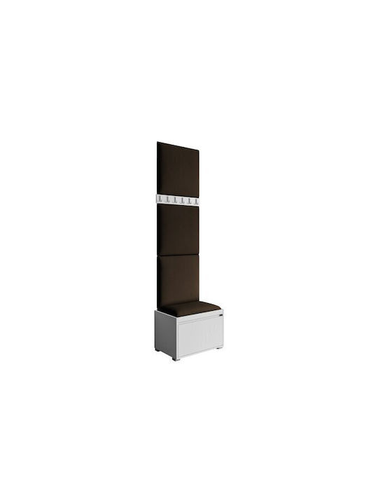 Comfivo 399 Eingangsmöbel mit Spiegel & Garderobe Brown, White 65x34x45cm