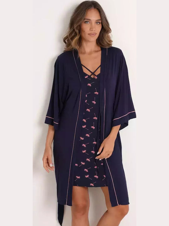 Bonatti Winter Women's Robe Navy Blue