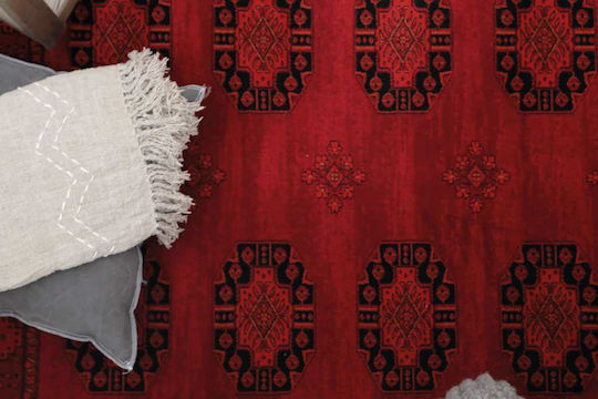 Royal Carpet Afgan 6871 Χειροποίητο Χαλί Ορθογώνιο με Κρόσια Μπορντό 133x190cm